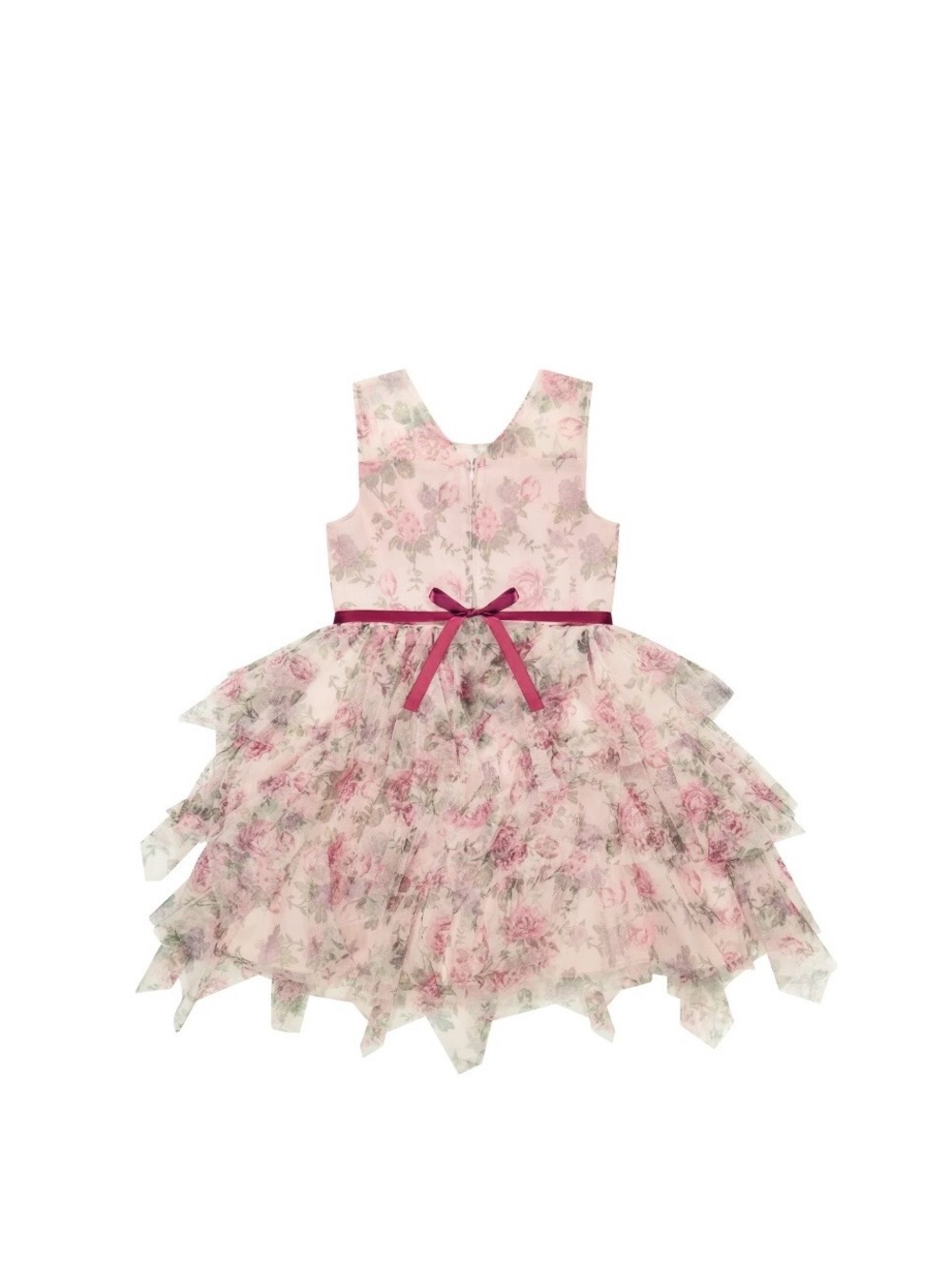 Kensie Girl Floral Mesh Sleeveless Ruffle Dress